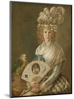 Portrait of a Lady with a Parrot, C.1785-90-Luis Paret y Alcazar-Mounted Giclee Print