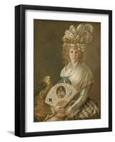Portrait of a Lady with a Parrot, C.1785-90-Luis Paret y Alcazar-Framed Giclee Print