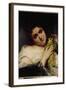 Portrait of a Lady with a Parrot (Oil on Canvas, 1861)-Gustave Courbet-Framed Giclee Print
