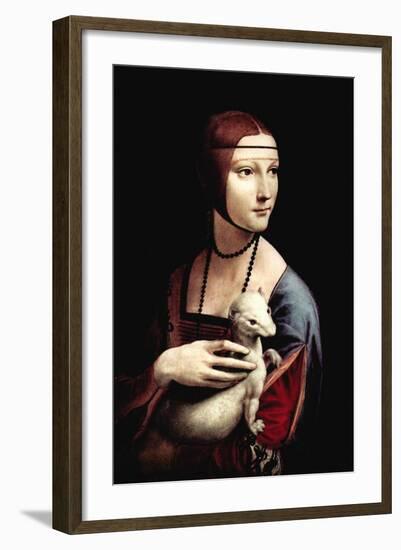 Portrait of a Lady with An Ermine-Leonardo da Vinci-Framed Art Print