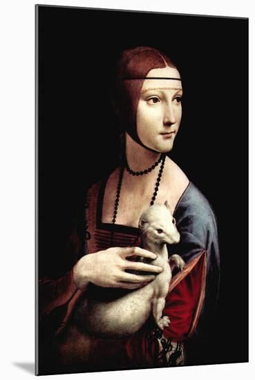 Portrait of a Lady with An Ermine-Leonardo da Vinci-Mounted Art Print