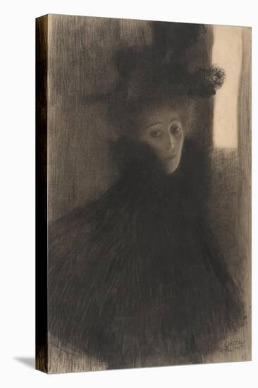 Portrait of a Lady with Cape and Hat, 1897-1898-Gustav Klimt-Stretched Canvas