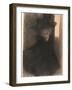 Portrait of a Lady With Cape And Hat-Gustav Klimt-Framed Giclee Print