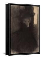 Portrait of a Lady with Cape and Hat-Gustav Klimt-Framed Stretched Canvas