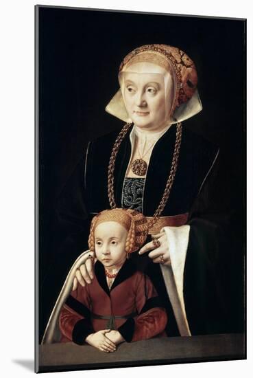 Portrait of a Lady with Daughter, C1530S-C1540S-Bartholomaeus Bruyn-Mounted Giclee Print