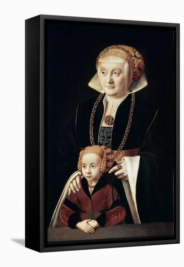 Portrait of a Lady with Daughter, C1530S-C1540S-Bartholomaeus Bruyn-Framed Stretched Canvas