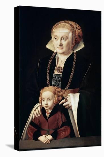 Portrait of a Lady with Daughter, C1530S-C1540S-Bartholomaeus Bruyn-Stretched Canvas