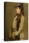 Portrait of a Lady with Fur Stole and Muff-George F. Henry-Stretched Canvas