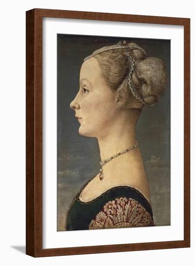 Portrait of a Lady-Antonio Pollaiolo-Framed Art Print