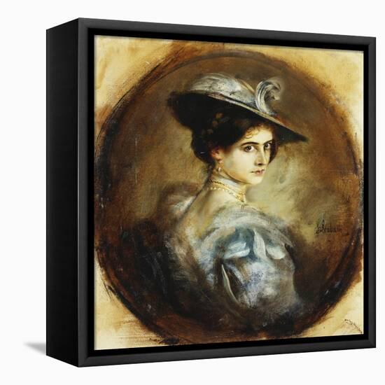 Portrait of a Lady-Franz Seraph von Lenbach-Framed Stretched Canvas