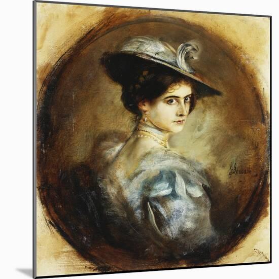 Portrait of a Lady-Franz Seraph von Lenbach-Mounted Giclee Print