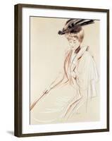 Portrait of a Lady-Paul Cesar Helleu-Framed Giclee Print