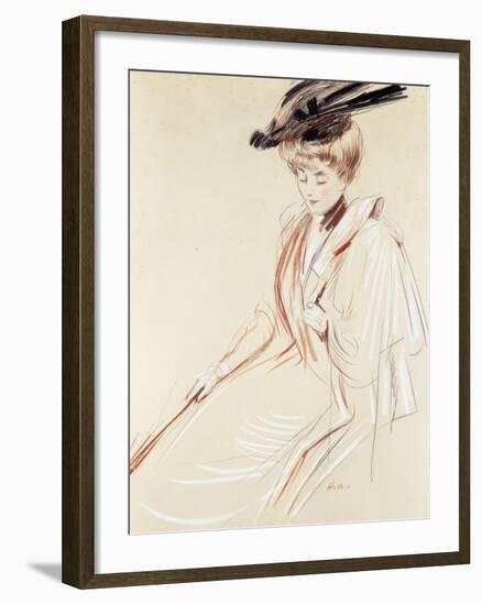 Portrait of a Lady-Paul Cesar Helleu-Framed Giclee Print