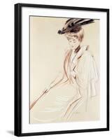 Portrait of a Lady-Paul Cesar Helleu-Framed Giclee Print