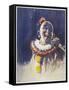 Portrait of a Laughing Clown in His Full Costume at Bertram Mills Circus-Gilbert Holiday-Framed Stretched Canvas