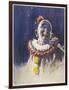 Portrait of a Laughing Clown in His Full Costume at Bertram Mills Circus-Gilbert Holiday-Framed Art Print