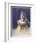 Portrait of a Laughing Clown in His Full Costume at Bertram Mills Circus-Gilbert Holiday-Framed Art Print