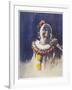 Portrait of a Laughing Clown in His Full Costume at Bertram Mills Circus-Gilbert Holiday-Framed Art Print