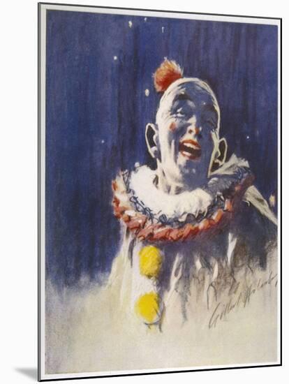 Portrait of a Laughing Clown in His Full Costume at Bertram Mills Circus-Gilbert Holiday-Mounted Art Print