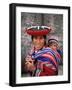 Portrait of a Local Woman in Traditional Dress, Carrying Her Baby on Her Back, Near Cuzco, Peru-Gavin Hellier-Framed Photographic Print