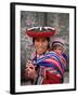 Portrait of a Local Woman in Traditional Dress, Carrying Her Baby on Her Back, Near Cuzco, Peru-Gavin Hellier-Framed Photographic Print