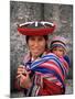 Portrait of a Local Woman in Traditional Dress, Carrying Her Baby on Her Back, Near Cuzco, Peru-Gavin Hellier-Mounted Photographic Print