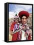 Portrait of a Local Woman in Traditional Dress, Carrying Her Baby on Her Back, Near Cuzco, Peru-Gavin Hellier-Framed Stretched Canvas