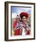 Portrait of a Local Woman in Traditional Dress, Carrying Her Baby on Her Back, Near Cuzco, Peru-Gavin Hellier-Framed Photographic Print