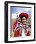 Portrait of a Local Woman in Traditional Dress, Carrying Her Baby on Her Back, Near Cuzco, Peru-Gavin Hellier-Framed Photographic Print