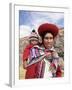 Portrait of a Local Woman in Traditional Dress, Carrying Her Baby on Her Back, Near Cuzco, Peru-Gavin Hellier-Framed Photographic Print