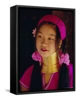 Portrait of a 'Long Necked' Padaung Tribe Girl, Mae Hong Son Province, Northern Thailand, Asia-Gavin Hellier-Framed Stretched Canvas