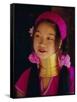 Portrait of a 'Long Necked' Padaung Tribe Girl, Mae Hong Son Province, Northern Thailand, Asia-Gavin Hellier-Framed Stretched Canvas