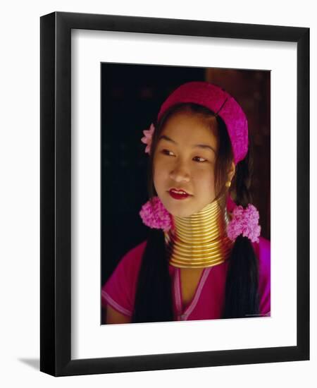 Portrait of a 'Long Necked' Padaung Tribe Girl, Mae Hong Son Province, Northern Thailand, Asia-Gavin Hellier-Framed Premium Photographic Print