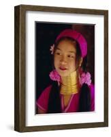 Portrait of a 'Long Necked' Padaung Tribe Girl, Mae Hong Son Province, Northern Thailand, Asia-Gavin Hellier-Framed Photographic Print