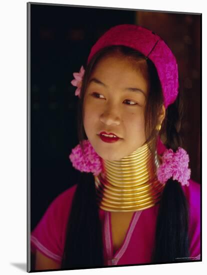 Portrait of a 'Long Necked' Padaung Tribe Girl, Mae Hong Son Province, Northern Thailand, Asia-Gavin Hellier-Mounted Photographic Print