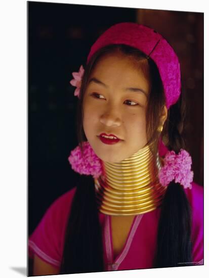 Portrait of a 'Long Necked' Padaung Tribe Girl, Mae Hong Son Province, Northern Thailand, Asia-Gavin Hellier-Mounted Photographic Print