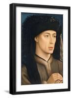 Portrait of a Man, 1430 (Oil on Panel)-Rogier van der Weyden-Framed Giclee Print