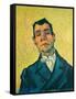 Portrait of a man (1889-1890). Cat. No. 254.-Vincent van Gogh-Framed Stretched Canvas