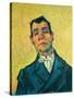 Portrait of a man (1889-1890). Cat. No. 254.-Vincent van Gogh-Stretched Canvas