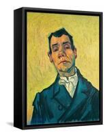 Portrait of a man (1889-1890). Cat. No. 254.-Vincent van Gogh-Framed Stretched Canvas