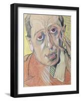 Portrait of a Man, 1924 (Pastel on Paper)-Stanislaw Ignacy Witkiewicz-Framed Giclee Print