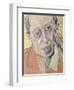 Portrait of a Man, 1924 (Pastel on Paper)-Stanislaw Ignacy Witkiewicz-Framed Premium Giclee Print