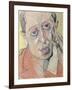 Portrait of a Man, 1924 (Pastel on Paper)-Stanislaw Ignacy Witkiewicz-Framed Giclee Print