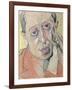 Portrait of a Man, 1924 (Pastel on Paper)-Stanislaw Ignacy Witkiewicz-Framed Giclee Print