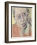Portrait of a Man, 1924 (Pastel on Paper)-Stanislaw Ignacy Witkiewicz-Framed Giclee Print