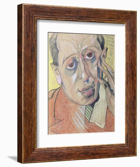 Portrait of a Man, 1924 (Pastel on Paper)-Stanislaw Ignacy Witkiewicz-Framed Giclee Print