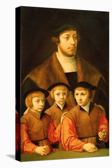 Portrait of a Man and His Three Sons, Late 1530S-Early 1540S-Bartholomaeus Bruyn-Stretched Canvas