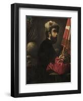 Portrait of a Man as Saint George, 1540-50-Jacopo Robusti Tintoretto-Framed Premium Giclee Print