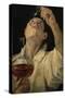 Portrait of a Man Drinking, circa 1581-4-Annibale Carracci-Stretched Canvas