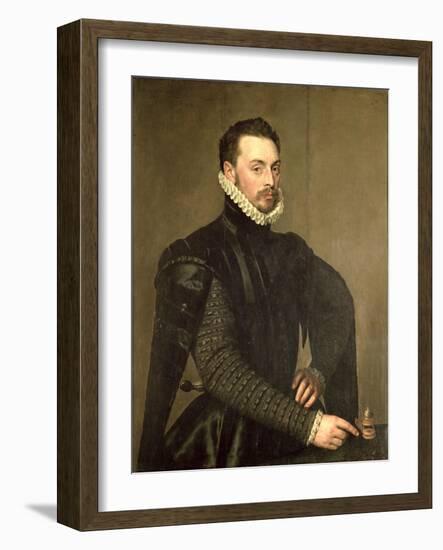 Portrait of a Man from the Retinue of Cardinal Granvelle-Antonis Mor-Framed Giclee Print